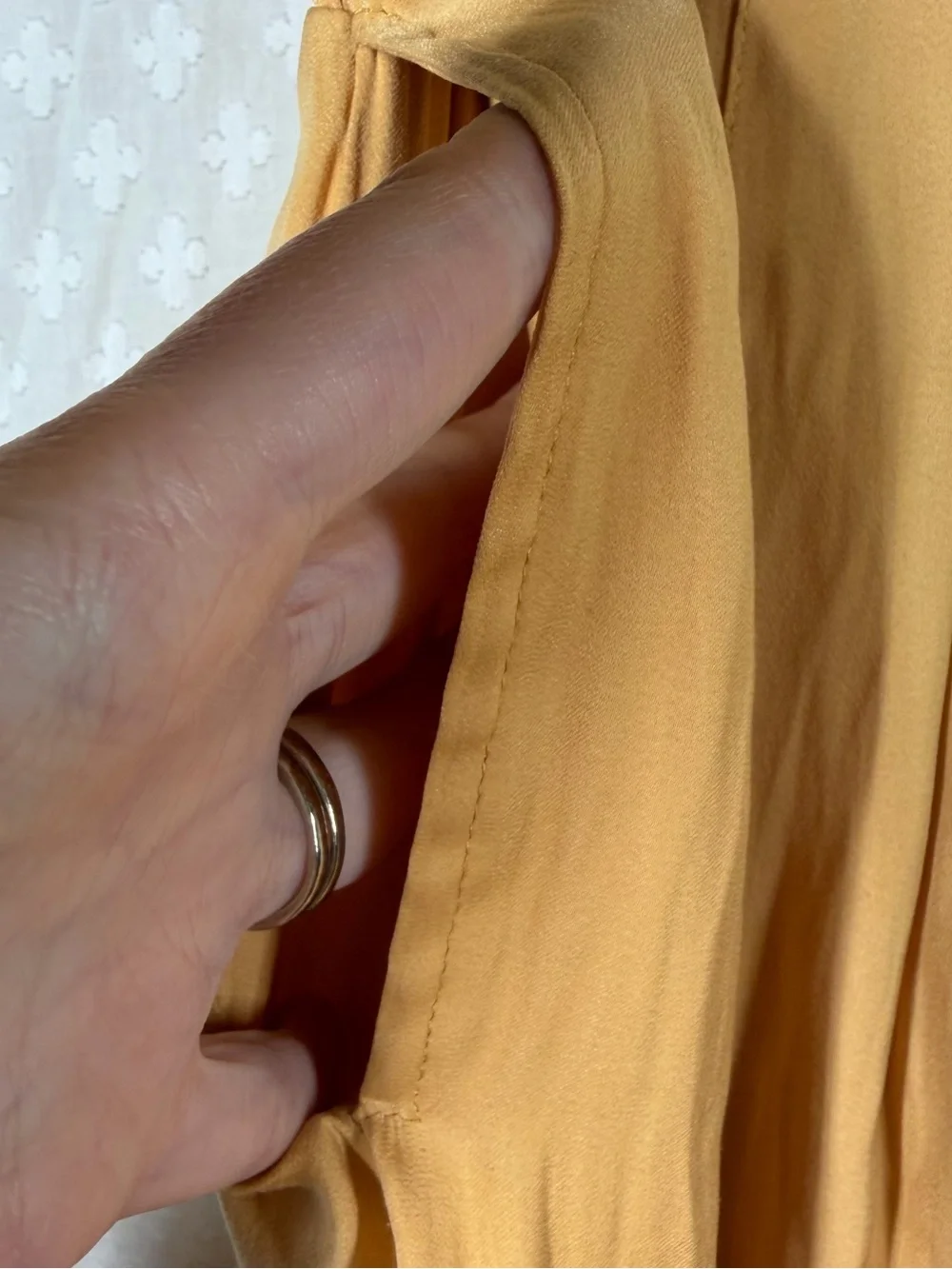 Free People‎ Yellow High Rise Pleated Satin Baggy Shorts